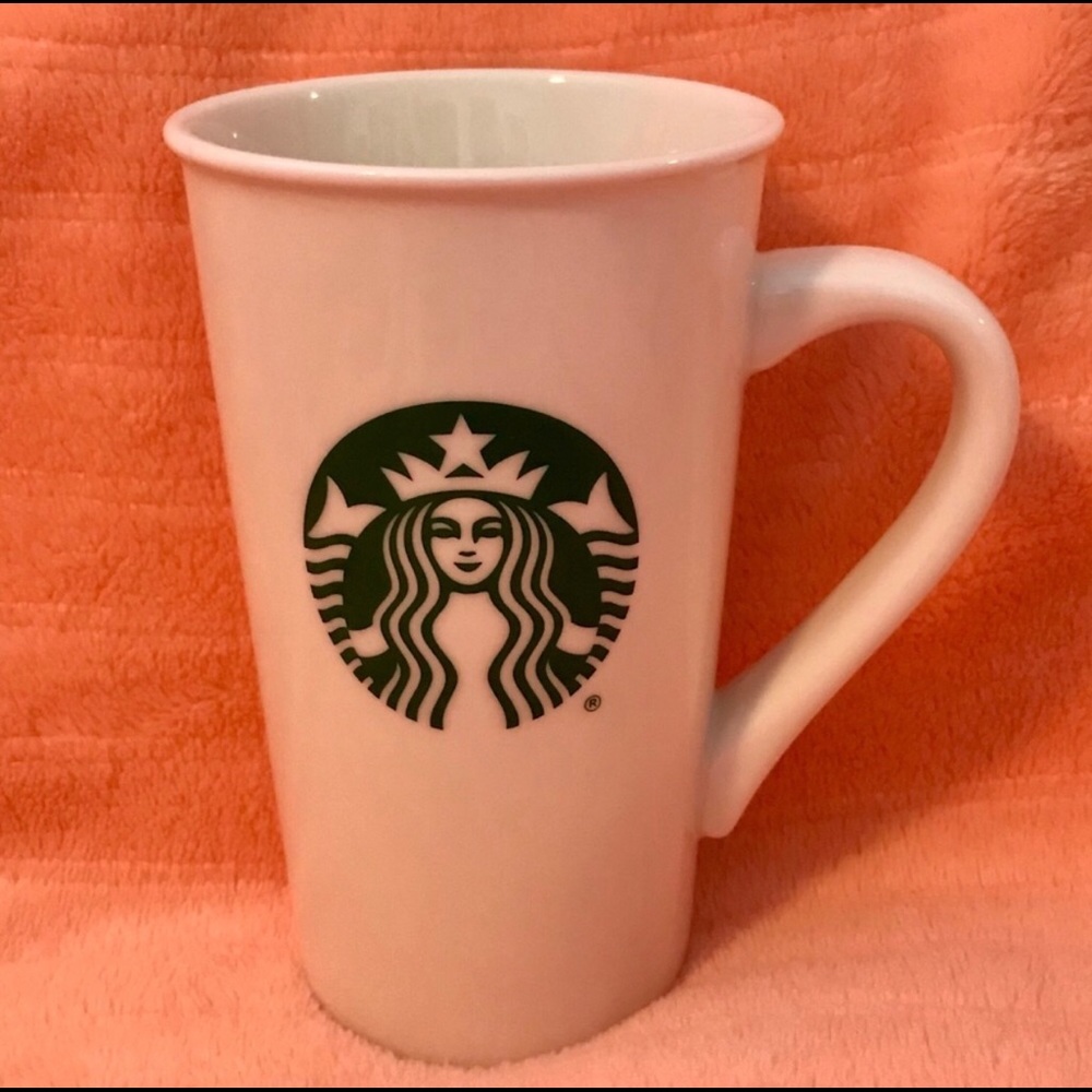 Starbucks 16 oz Tall Mug White GREEN Logo NWOT